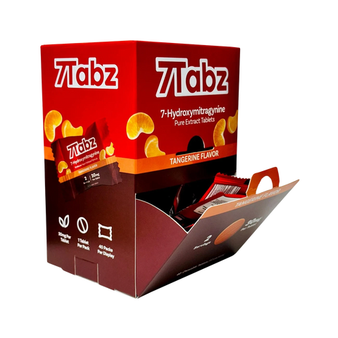 7Tabz Extra Strength Tablet – Tangerine flavor packaging with citrus accents