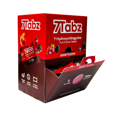 7Tabz Extra Strength Tablet – Berry flavor packaging with fruity highlights