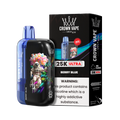 Crown Vape 25K Ultra Berry Blue vape device and packaging on a white background