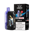 Crown Vape 25K Ultra Berry Ice vape device and packaging on a white background