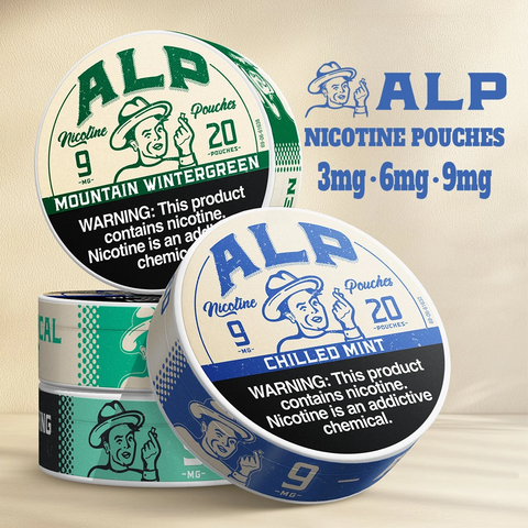 ALP Nicotine Pouches in 3mg, 6mg, and 9mg strengths for clean, discreet nicotine use
