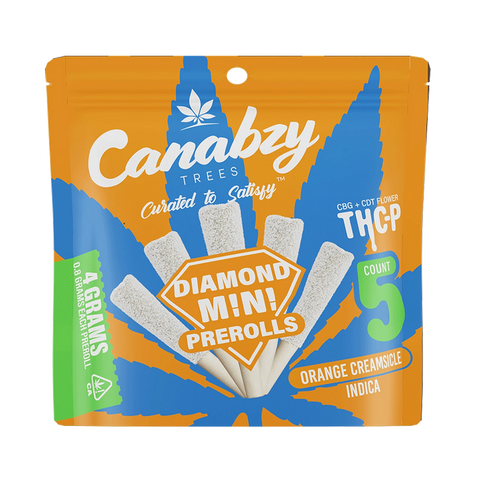 Canabzy THC-P Mini Preroll 5ct Orange Creamsicle with smooth orange vanilla blend