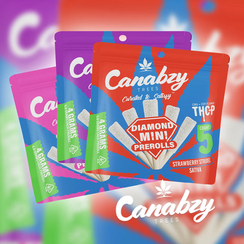 Canabzy THC-P Diamond 5ct Mini Prerolls with 4g total of flavored pre-rolled joints