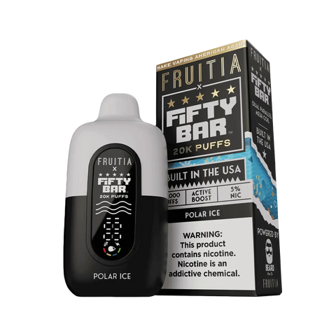 Fifty Bar X Fruitia 20K Disposable Vape – Polar Ice.