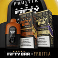 Fifty Bar X Fruitia 20K high-puff disposable vape device with multiple flavor options