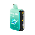 Strawberry Kiwi Geek Bar Pulse 15000 Thermal Edition in a teal thermochromic shell with dolphin logo and digital vape data screen.