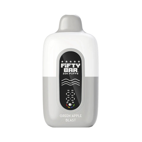 Fifty Bar V2 20K Disposable Vape – Green Apple Blast.
