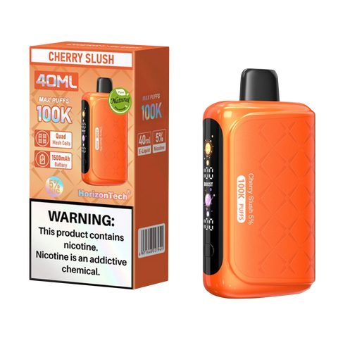 HorizonTech 100K Disposable Cherry Slush with rich cherry and slushy coolness