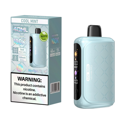 HorizonTech 100K Disposable Cool Mint with sharp, clean menthol flavor