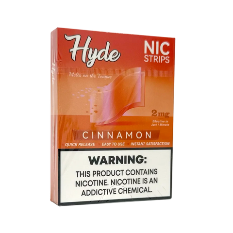Hyde Nicotine Strips 2mg - 20ct in Cinnamon flavor with discreet fast-dissolving nicotine delivery