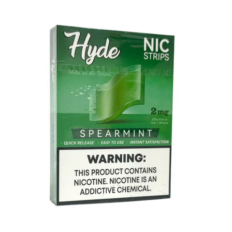 Hyde Nicotine Strips 2mg - 20ct in Spearmint flavor with smooth, discreet nicotine delivery