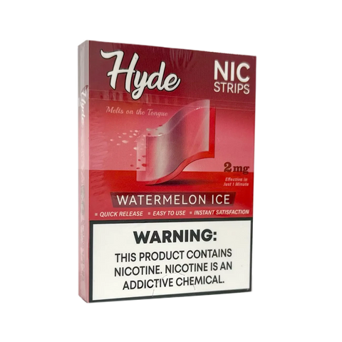 Hyde Nicotine Strips 2mg - 20ct in Watermelon Ice flavor with icy cool smoke-free nicotine strip