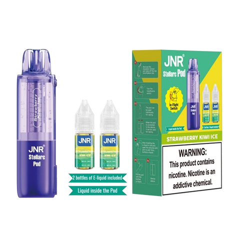 JNR Stellarc 100K Puff Disposable Vape Pod Strawberry Kiwi Ice flavor sweet strawberry and kiwi with icy chill