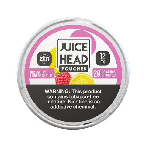 Juice Head Nicotine Pouches 12mg Raspberry Lemonade Mint with sharp citrus-berry kick