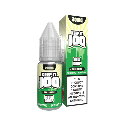 Keep It 100 Bar Salt 20mg Dew Drops – citrus soda flavored vape juice with 20mg salt nic