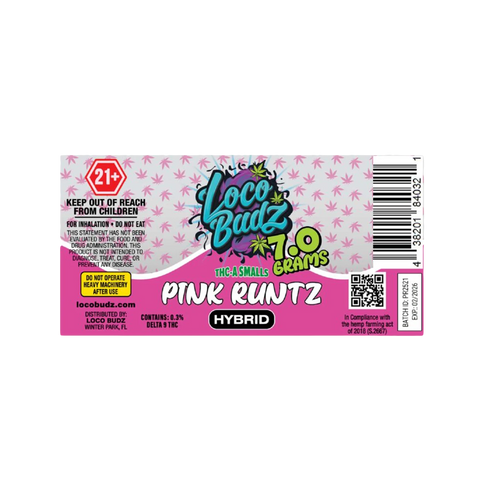 Loco Budz 7g THC-A Smalls Pink Runtz Hybrid