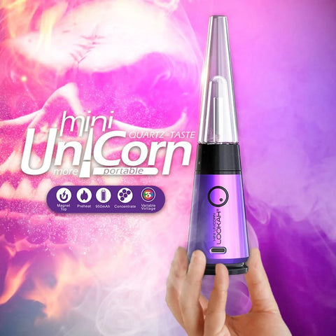 Lookah Unicorn Mini Electric Dab Rig portable e-rig with magnetic glass bubbler