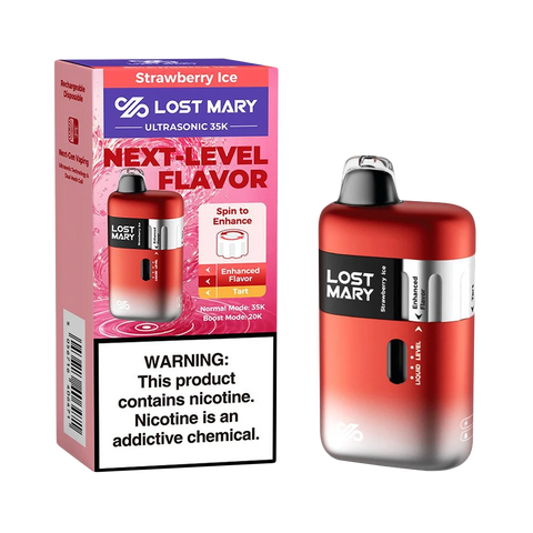 Lost Mary Ultrasonic Strawberry Ice Flavor - Chilled Strawberry Disposable