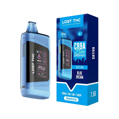 Lost THC V3 7.5g CB9A Disposable - Blue Dream (Sativa) flavor. 
