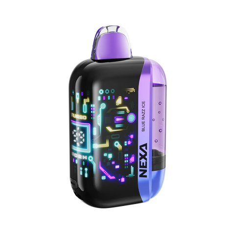 Nexa Ultra II Vape – Blue Razz Ice flavor disposable with dual mesh coil