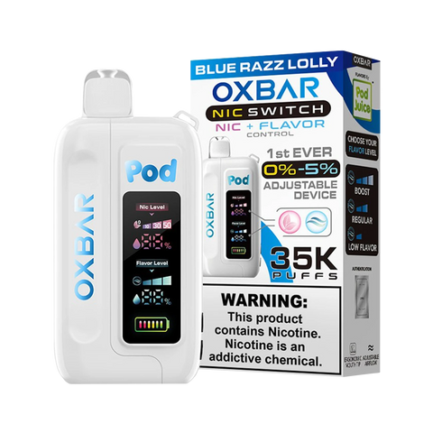 Oxbar Nic Switch 35K Disposable – Blue Razz Lolly flavor