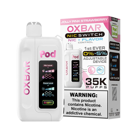 Oxbar Nic Switch 35K Disposable – Jolly Pink Strawberry flavor