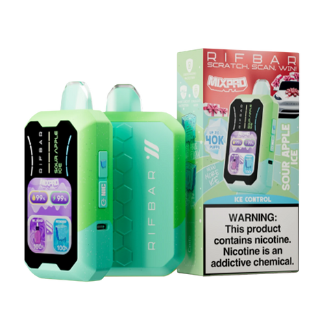 Rifbar MixPro 40K Disposable – Sour Apple Ice flavor