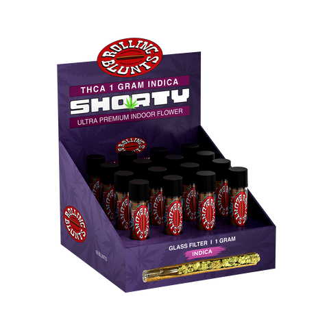 Rolling Blunts 1g Shorty Indica - Calming THCA shorty blunt with glass tip
