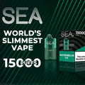 Sea XS 15000 Disposable Vape in slim design with Watermelon Ice flavor and battery level display.