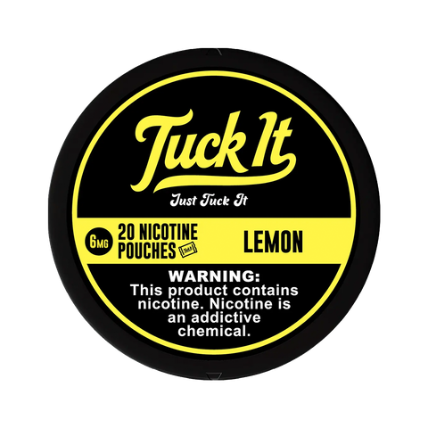Tuck It Nicotine Pouches 6mg Lemon flavor can – 20 tobacco-free nicotine pouches with citrus taste