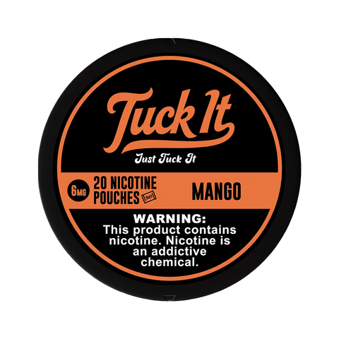 Tuck It Nicotine Pouches 6mg Mango flavor can – tropical nicotine pouches with smooth fruit profile