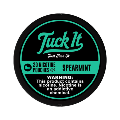 Tuck It Nicotine Pouches 6mg Spearmint flavor can – sweet minty nicotine pouches for discreet use