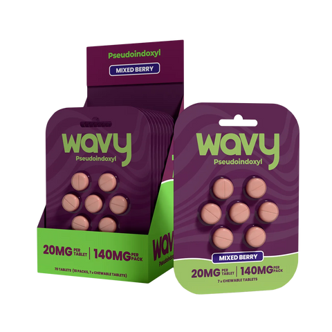 Wavy Kratom Pseudoindoxyl Mixed Berry – berry-flavored kratom chewables with enhanced alkaloids
