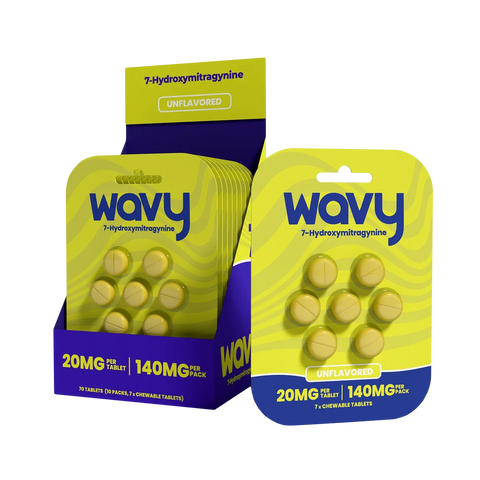 Wavy 20mg Kratom Tablet Unflavored – pure kratom tablets with no added flavor, made for consistent dosing