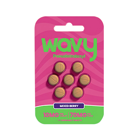 Wavy Kratom Pseudoindoxyl 10mg Mixed Berry chewable tablets