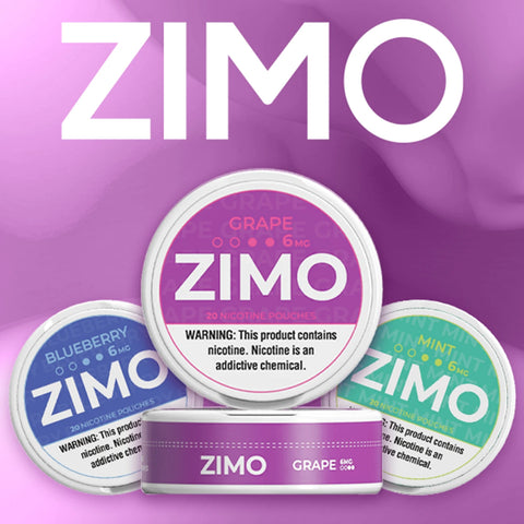 Zimo Nicotine Pouches in 3mg, 6mg, and 8mg strengths for smoke-free nicotine use